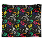 Colorful Dinosaur Fossil Pattern Print Tapestry