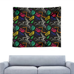 Colorful Dinosaur Fossil Pattern Print Tapestry