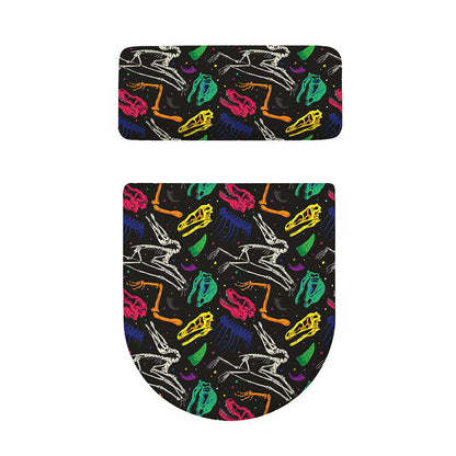 Colorful Dinosaur Fossil Pattern Print Toilet Lid And Tank Cover Set