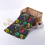 Colorful Dinosaur Fossil Pattern Print Towel