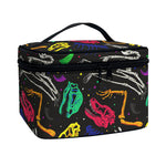 Colorful Dinosaur Fossil Pattern Print Travel Makeup Bag