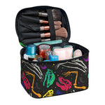 Colorful Dinosaur Fossil Pattern Print Travel Makeup Bag