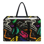 Colorful Dinosaur Fossil Pattern Print Utility Tote Bag