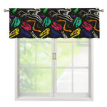 Colorful Dinosaur Fossil Pattern Print Window Valance