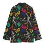 Colorful Dinosaur Fossil Pattern Print Women's Blazer