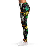 Colorful Dinosaur Fossil Pattern Print Women's Leggings