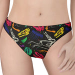 Colorful Dinosaur Fossil Pattern Print Women's Thong