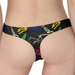 Colorful Dinosaur Fossil Pattern Print Women's Thong