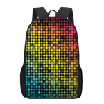 Colorful Disco Lights Pattern Print 17 Inch Backpack