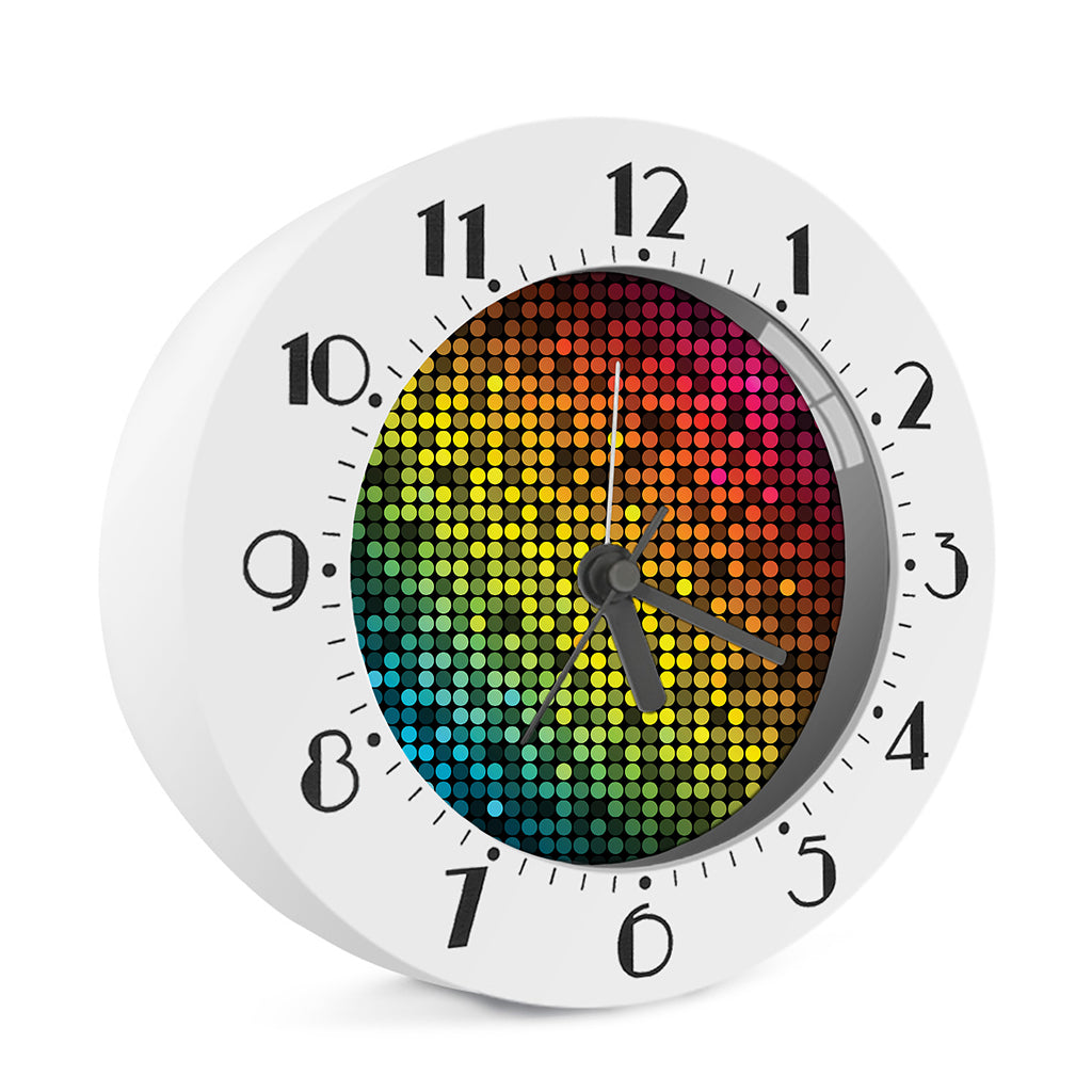 Colorful Disco Lights Pattern Print Alarm Clock