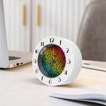Colorful Disco Lights Pattern Print Alarm Clock