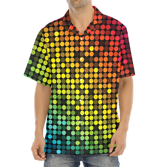 Colorful Disco Lights Pattern Print Aloha Shirt