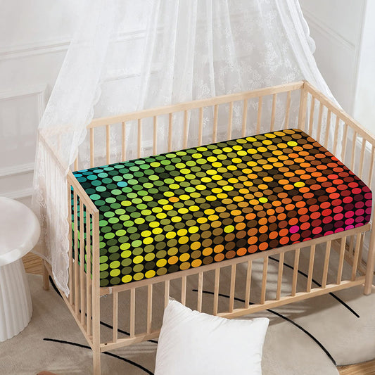 Colorful Disco Lights Pattern Print Baby Crib Sheet