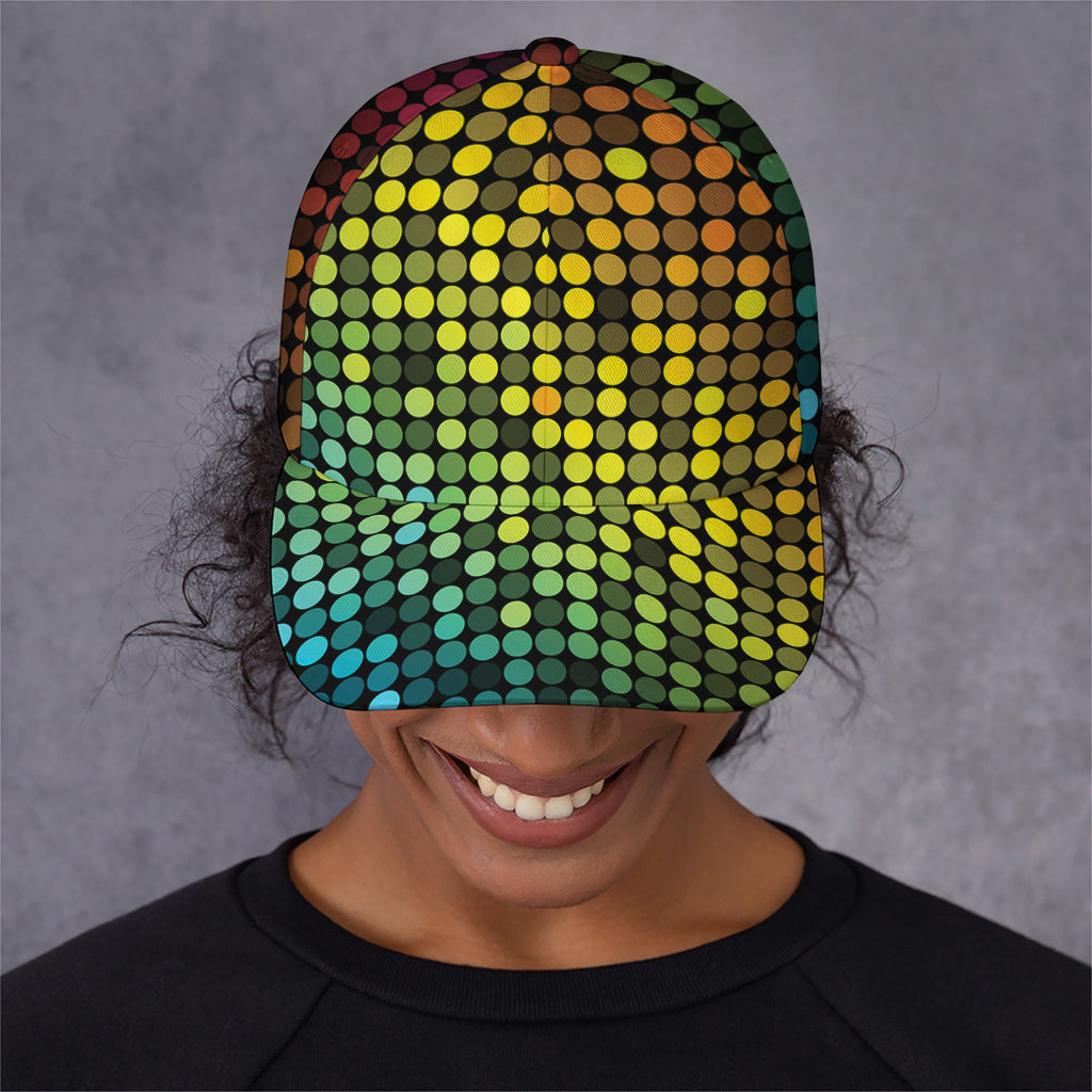 Colorful Disco Lights Pattern Print Baseball Cap