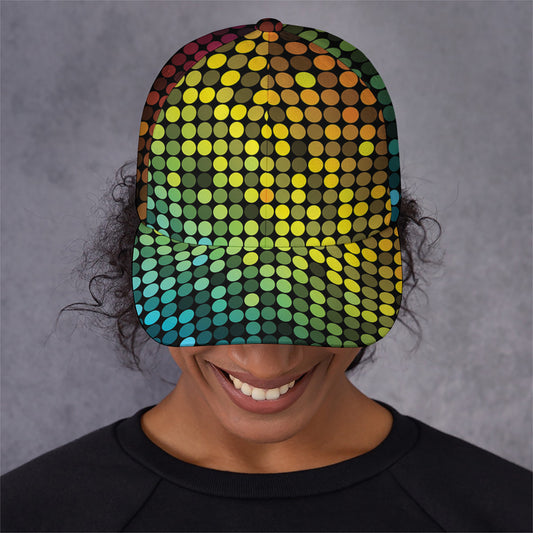 Colorful Disco Lights Pattern Print Baseball Cap
