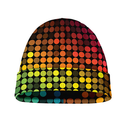 Colorful Disco Lights Pattern Print Beanie