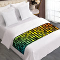 Colorful Disco Lights Pattern Print Bed Runner