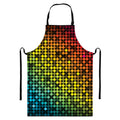 Colorful Disco Lights Pattern Print Bib Apron With Pocket