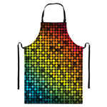 Colorful Disco Lights Pattern Print Bib Apron With Pocket