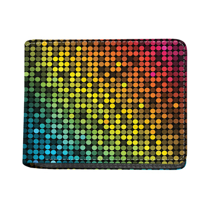 Colorful Disco Lights Pattern Print Bifold Wallet
