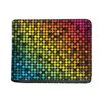 Colorful Disco Lights Pattern Print Bifold Wallet