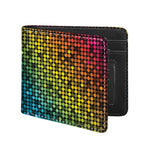 Colorful Disco Lights Pattern Print Bifold Wallet