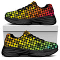 Colorful Disco Lights Pattern Print Black Chunky Shoes