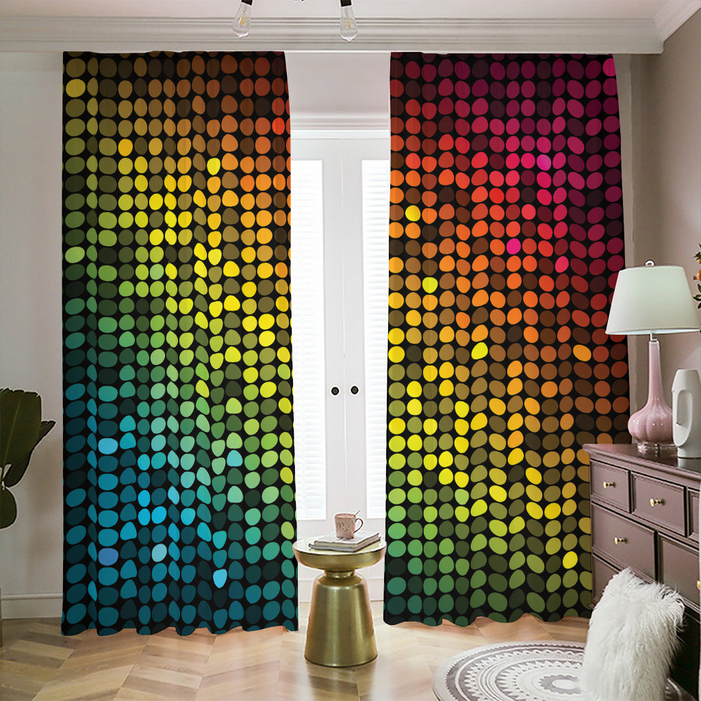 Colorful Disco Lights Pattern Print Blackout Pencil Pleat Curtains