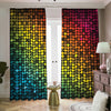 Colorful Disco Lights Pattern Print Blackout Pencil Pleat Curtains