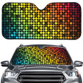 Colorful Disco Lights Pattern Print Car Windshield Sun Shade