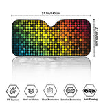 Colorful Disco Lights Pattern Print Car Windshield Sun Shade