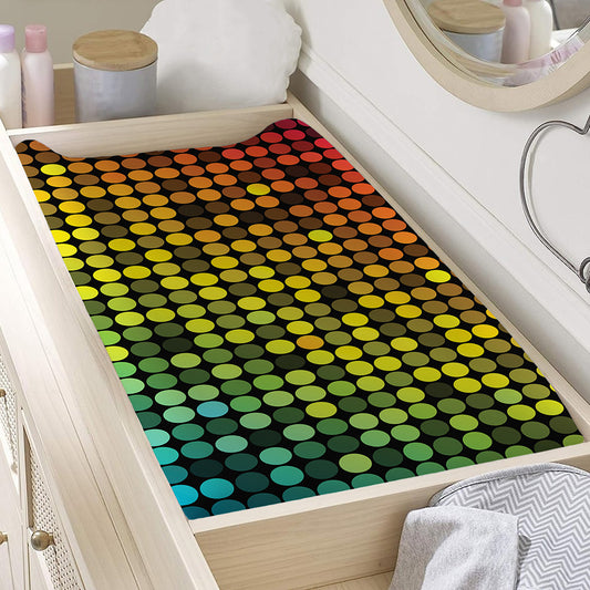 Colorful Disco Lights Pattern Print Changing Pad Cover