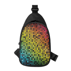 Colorful Disco Lights Pattern Print Chest Bag