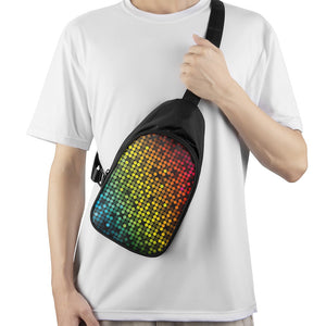 Colorful Disco Lights Pattern Print Chest Bag