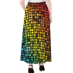 Colorful Disco Lights Pattern Print Chiffon Maxi Skirt