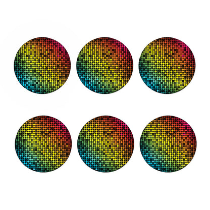 Colorful Disco Lights Pattern Print Coaster Set