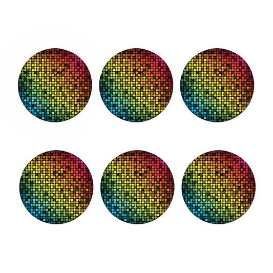 Colorful Disco Lights Pattern Print Coaster Set