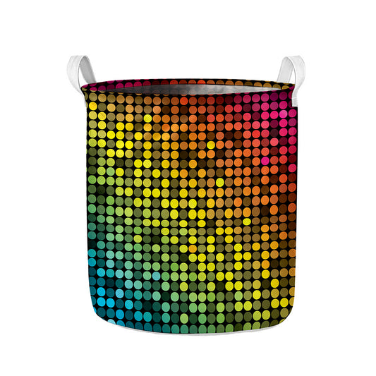Colorful Disco Lights Pattern Print Collapsible Laundry Basket