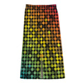 Colorful Disco Lights Pattern Print Cotton Front Slit Maxi Skirt