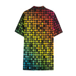 Colorful Disco Lights Pattern Print Cotton Hawaiian Shirt