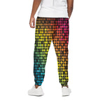 Colorful Disco Lights Pattern Print Cotton Pants