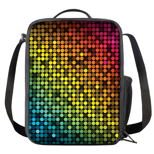 Colorful Disco Lights Pattern Print Crossbody Lunch Bag