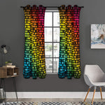 Colorful Disco Lights Pattern Print Curtain