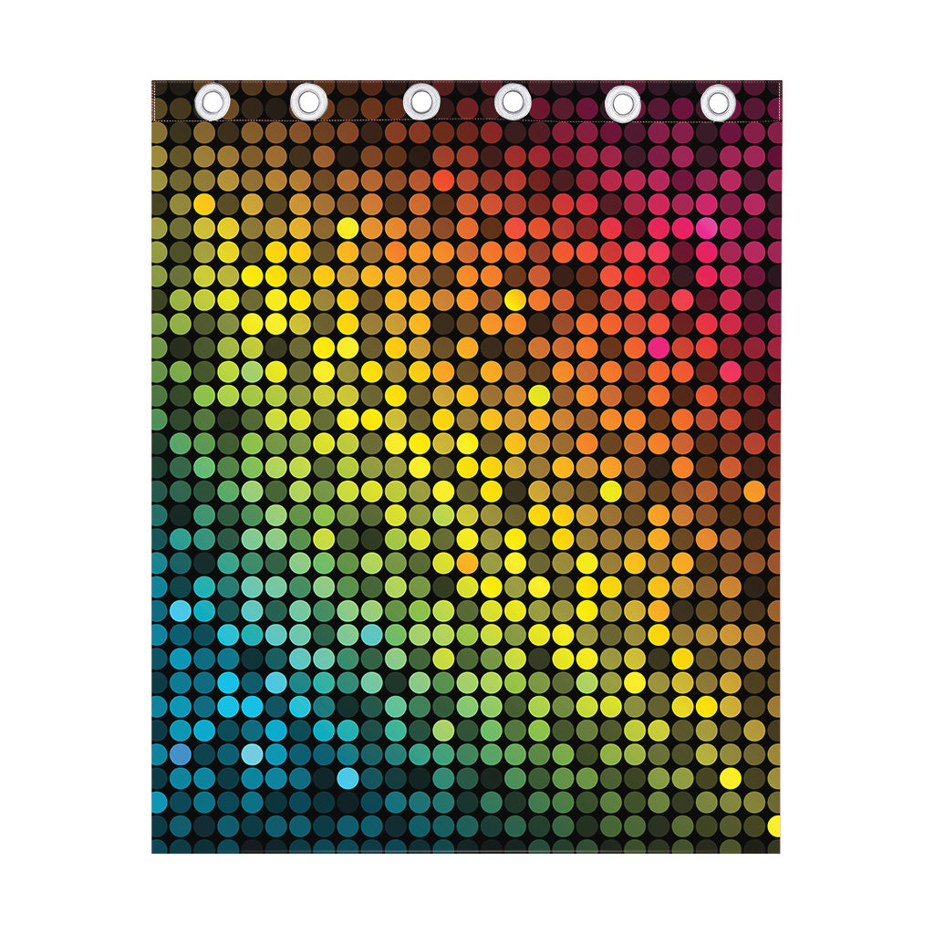 Colorful Disco Lights Pattern Print Curtain