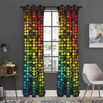 Colorful Disco Lights Pattern Print Curtain