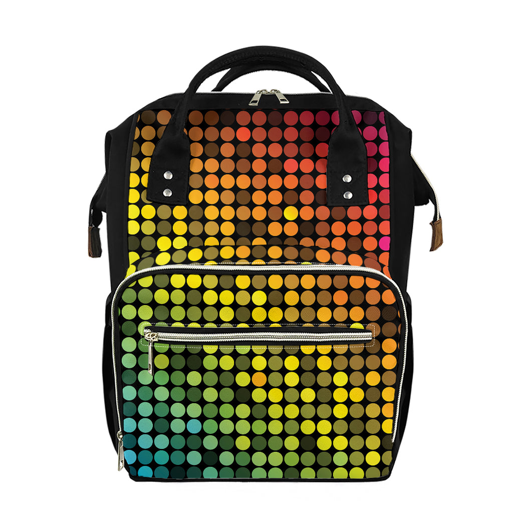 Colorful Disco Lights Pattern Print Diaper Bag