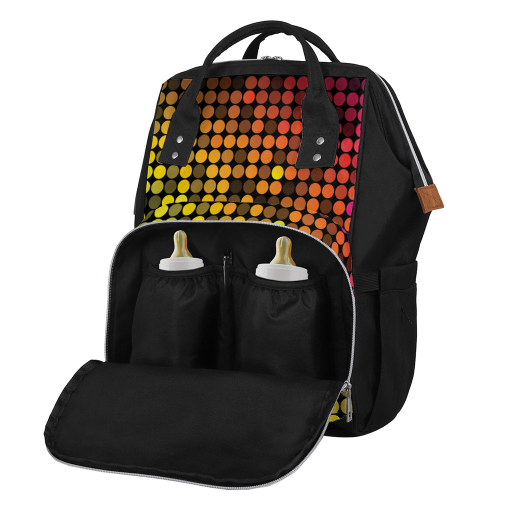 Colorful Disco Lights Pattern Print Diaper Bag