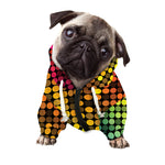Colorful Disco Lights Pattern Print Dog Zip Up Hoodie