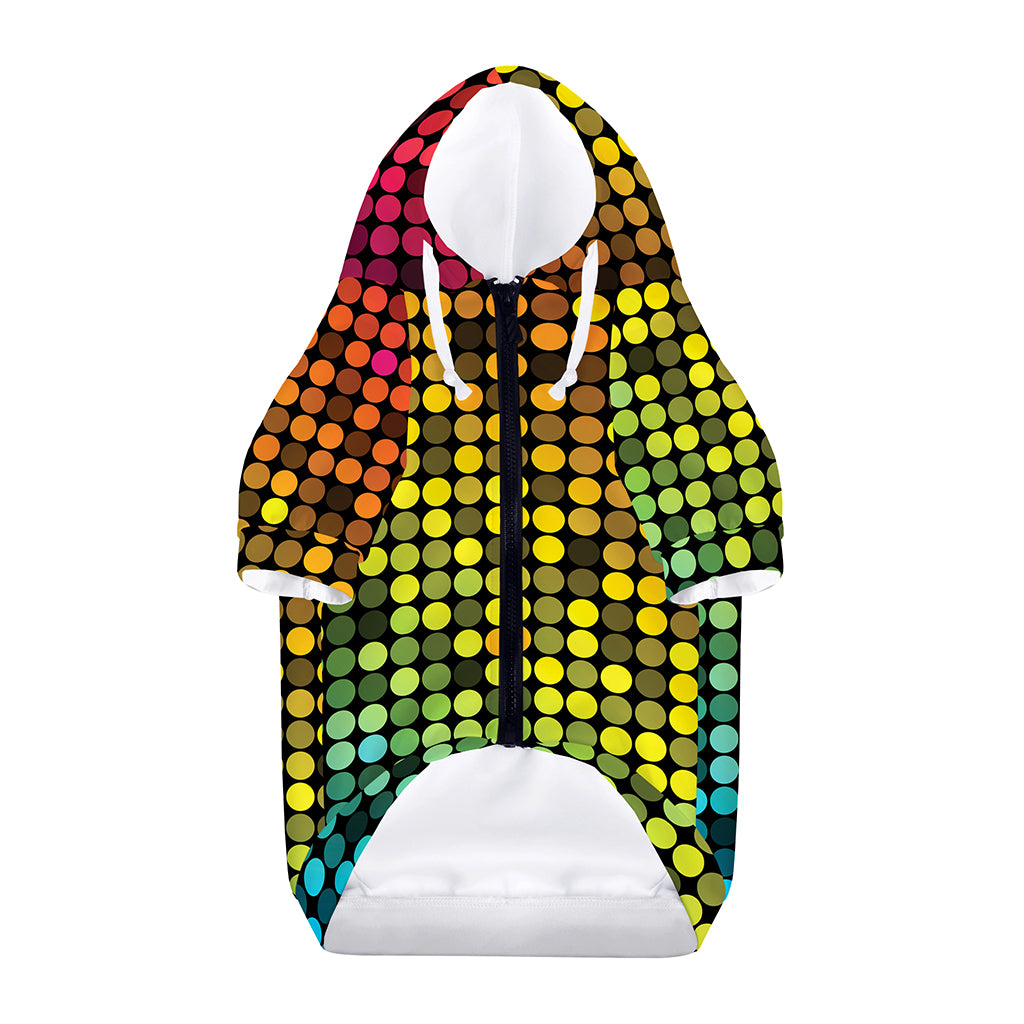 Colorful Disco Lights Pattern Print Dog Zip Up Hoodie