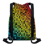 Colorful Disco Lights Pattern Print Drawstring Backpack